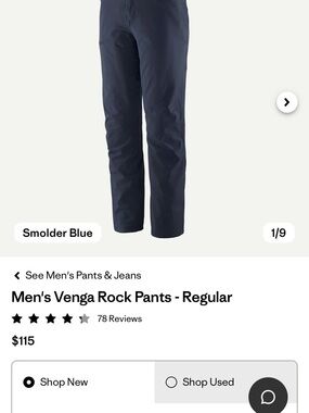 Patagonia Men's Venga Rock Pants - Smolder Blue